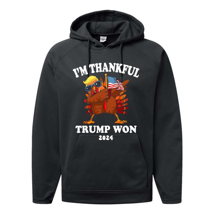 Im Thankful Trump Won Trump Thanksgiving Performance Fleece Hoodie