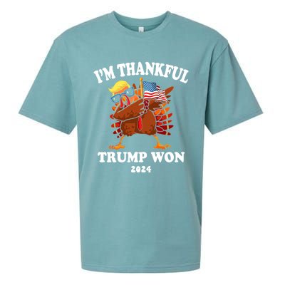 Im Thankful Trump Won Trump Thanksgiving Sueded Cloud Jersey T-Shirt