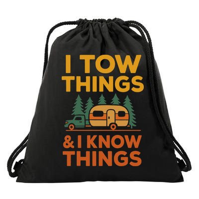 I Tow Things And I Know Things Fathers Day Drawstring Bag