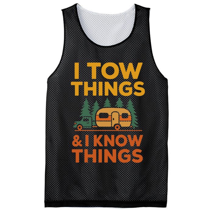 I Tow Things And I Know Things Fathers Day Mesh Reversible Basketball Jersey Tank
