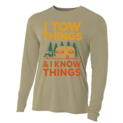 I Tow Things And I Know Things Fathers Day Cooling Performance Long Sleeve Crew