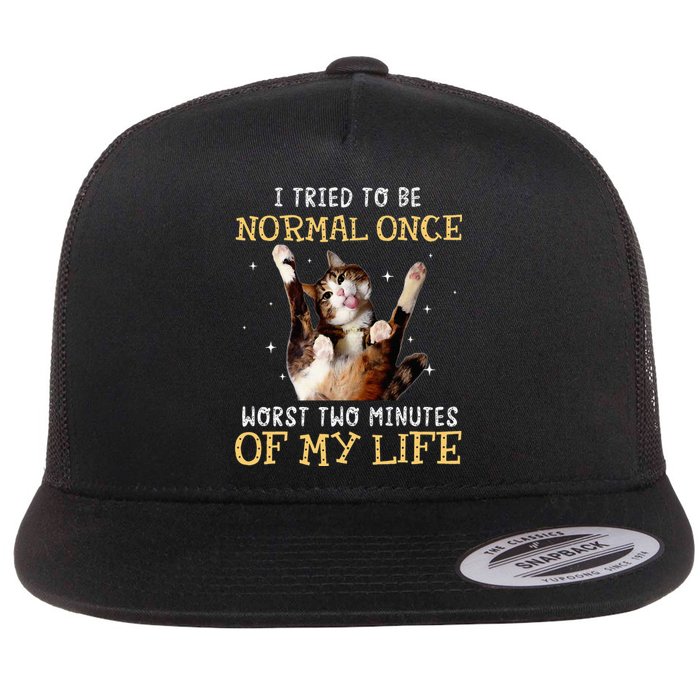 I Tried To Be Normal Once Worst Two Minutes Of My Life Flat Bill Trucker Hat