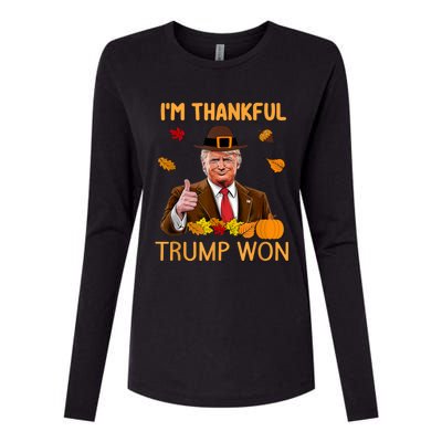 Im Thankful Trump Won Trump Thanksgiving Womens Cotton Relaxed Long Sleeve T-Shirt