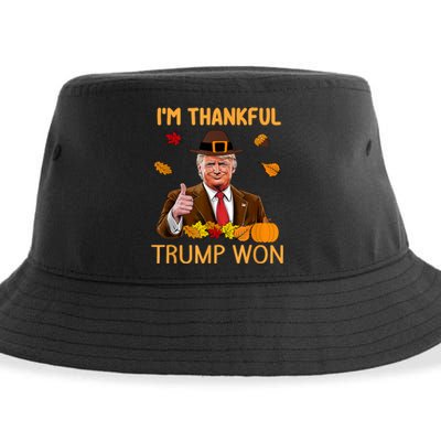 Im Thankful Trump Won Trump Thanksgiving Sustainable Bucket Hat