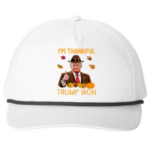 Im Thankful Trump Won Trump Thanksgiving Snapback Five-Panel Rope Hat