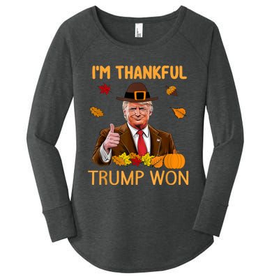 Im Thankful Trump Won Trump Thanksgiving Women's Perfect Tri Tunic Long Sleeve Shirt