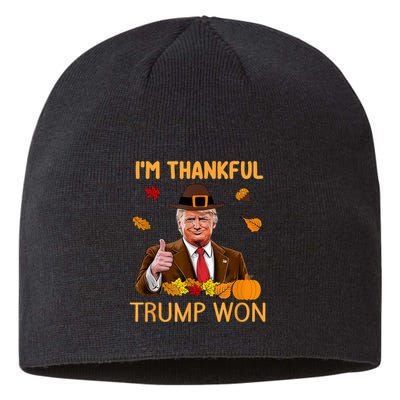 Im Thankful Trump Won Trump Thanksgiving Sustainable Beanie