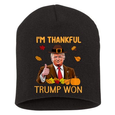 Im Thankful Trump Won Trump Thanksgiving Short Acrylic Beanie