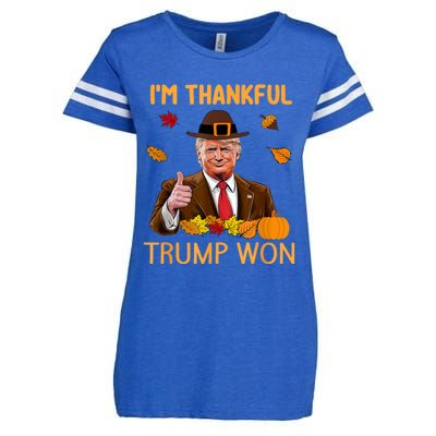 Im Thankful Trump Won Trump Thanksgiving Enza Ladies Jersey Football T-Shirt