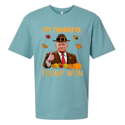 Im Thankful Trump Won Trump Thanksgiving Sueded Cloud Jersey T-Shirt