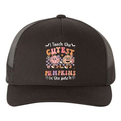 I Teach The Cutest Pumpkins In The Patch Retro Teacher Fall Yupoong Adult 5-Panel Trucker Hat