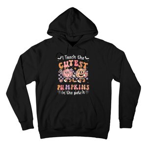 I Teach The Cutest Pumpkins In The Patch Retro Teacher Fall Hoodie