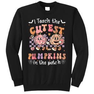 I Teach The Cutest Pumpkins In The Patch Retro Teacher Fall Sweatshirt