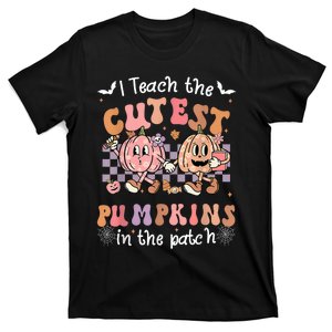 I Teach The Cutest Pumpkins In The Patch Retro Teacher Fall T-Shirt