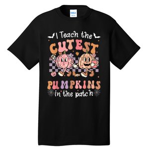 I Teach The Cutest Pumpkins In The Patch Retro Teacher Fall Tall T-Shirt