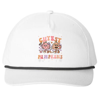 I Teach The Cutest Pumpkins In The Patch Retro Teacher Fall Snapback Five-Panel Rope Hat