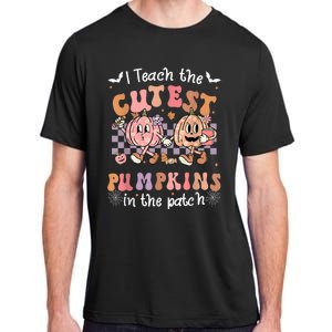 I Teach The Cutest Pumpkins In The Patch Retro Teacher Fall Adult ChromaSoft Performance T-Shirt