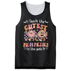 I Teach The Cutest Pumpkins In The Patch Retro Teacher Fall Mesh Reversible Basketball Jersey Tank