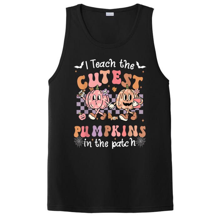 I Teach The Cutest Pumpkins In The Patch Retro Teacher Fall PosiCharge Competitor Tank