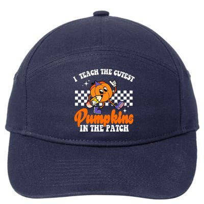 I Teach The Cutest Pumpkins Retro Teacher Halloween 7-Panel Snapback Hat