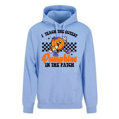 I Teach The Cutest Pumpkins Retro Teacher Halloween Unisex Surf Hoodie