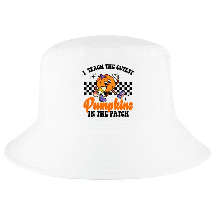 I Teach The Cutest Pumpkins Retro Teacher Halloween Cool Comfort Performance Bucket Hat