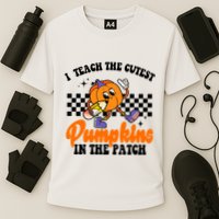 I Teach The Cutest Pumpkins Retro Teacher Halloween Cooling Performance Crew T-Shirt