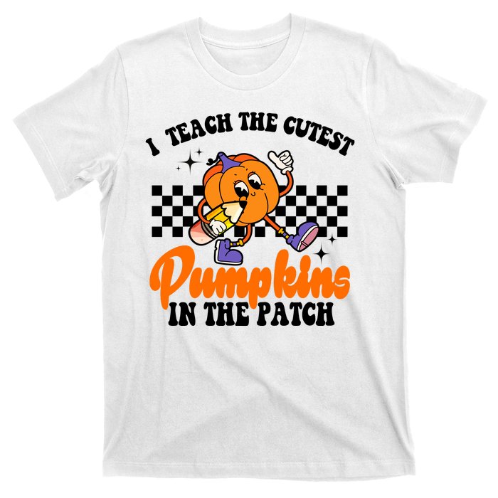 I Teach The Cutest Pumpkins Retro Teacher Halloween T-Shirt