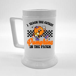 I Teach The Cutest Pumpkins Retro Teacher Halloween Beer Stein