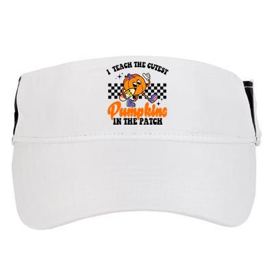 I Teach The Cutest Pumpkins Retro Teacher Halloween Adult Drive Performance Visor