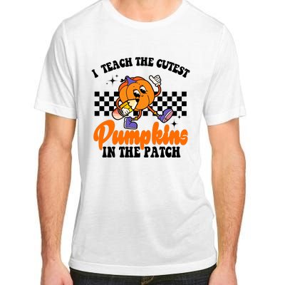 I Teach The Cutest Pumpkins Retro Teacher Halloween Adult ChromaSoft Performance T-Shirt