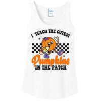 I Teach The Cutest Pumpkins Retro Teacher Halloween Ladies Essential Tank