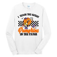 I Teach The Cutest Pumpkins Retro Teacher Halloween Tall Long Sleeve T-Shirt