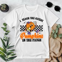 I Teach The Cutest Pumpkins Retro Teacher Halloween Premium T-Shirt
