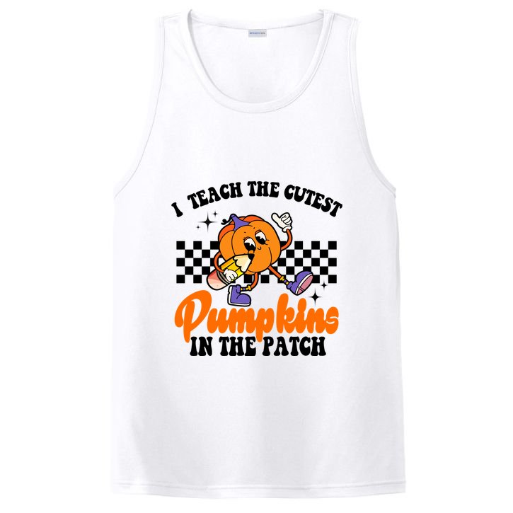 I Teach The Cutest Pumpkins Retro Teacher Halloween PosiCharge Competitor Tank