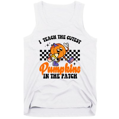 I Teach The Cutest Pumpkins Retro Teacher Halloween Tank Top