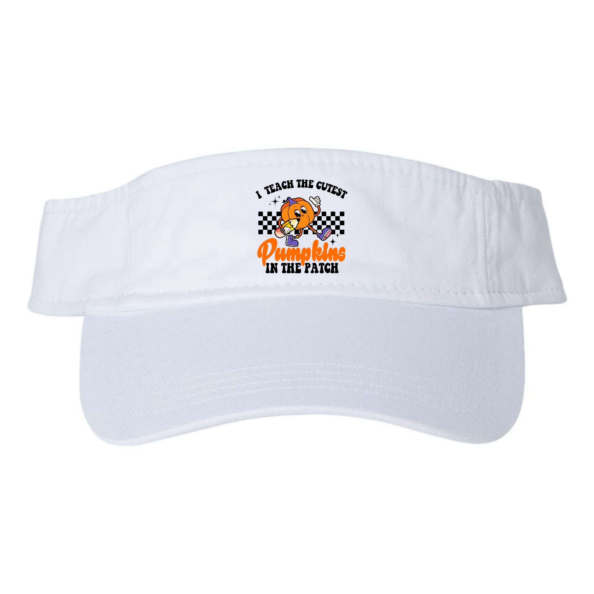 I Teach The Cutest Pumpkins Retro Teacher Halloween Visor