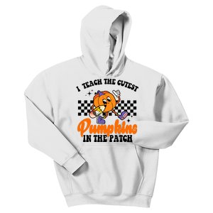 I Teach The Cutest Pumpkins Retro Teacher Halloween Kids Hoodie