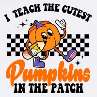 I Teach The Cutest Pumpkins Retro Teacher Halloween Kids T-Shirt