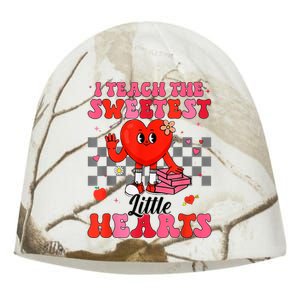 I Teach The Sweetest Little Hearts Valentines Day Teachers Kati - Camo Knit Beanie