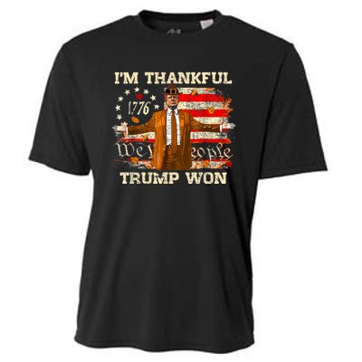 IM Thankful Trump Won Thanksgiving Turkey Fall Women Cooling Performance Crew T-Shirt