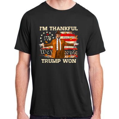 IM Thankful Trump Won Thanksgiving Turkey Fall Women Adult ChromaSoft Performance T-Shirt