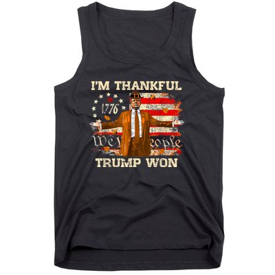 IM Thankful Trump Won Thanksgiving Turkey Fall Women Tank Top