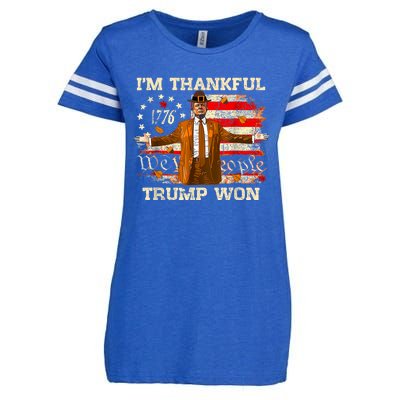 IM Thankful Trump Won Thanksgiving Turkey Fall Women Enza Ladies Jersey Football T-Shirt