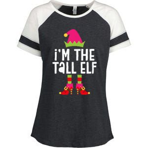 IM The Tall Elf Matching Christmas Costume Enza Ladies Jersey Colorblock Tee