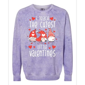 I Teach The Cutest Little Valentines Teacher Colorblast Crewneck Sweatshirt