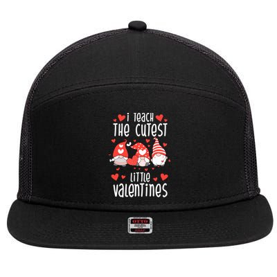 I Teach The Cutest Little Valentines Teacher 7 Panel Mesh Trucker Snapback Hat