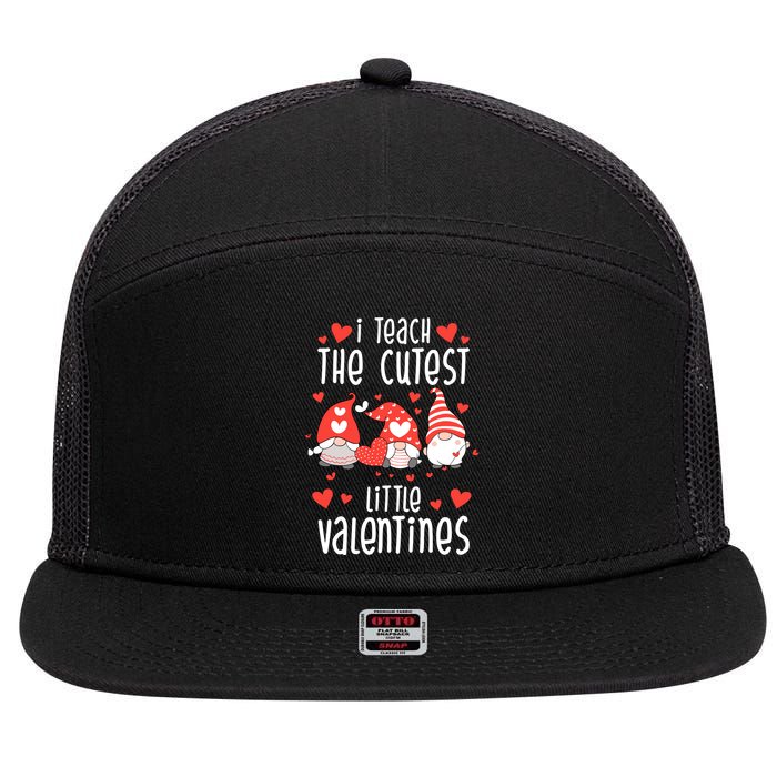 I Teach The Cutest Little Valentines Teacher 7 Panel Mesh Trucker Snapback Hat