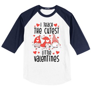 I Teach The Cutest Little Valentines Teacher Baseball Sleeve Shirt