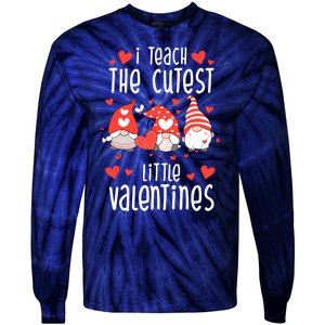 I Teach The Cutest Little Valentines Teacher Tie-Dye Long Sleeve Shirt